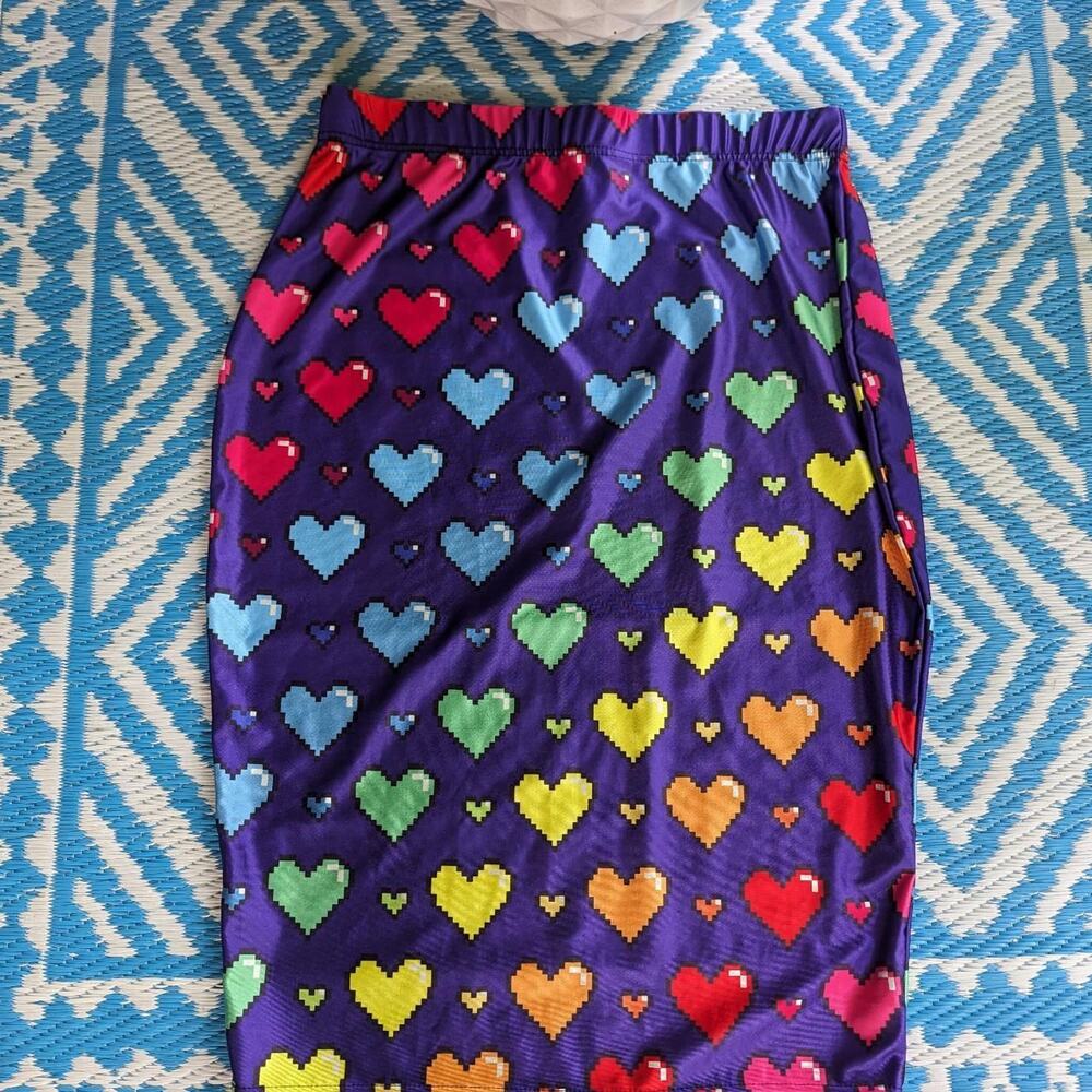 Vintage Spandex Heart Skirt